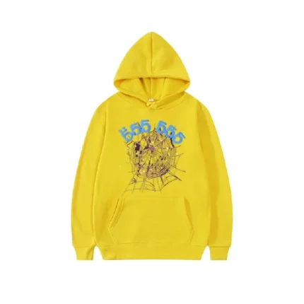 Sp5der 555555 Angel Number Hoodie Men Yellow