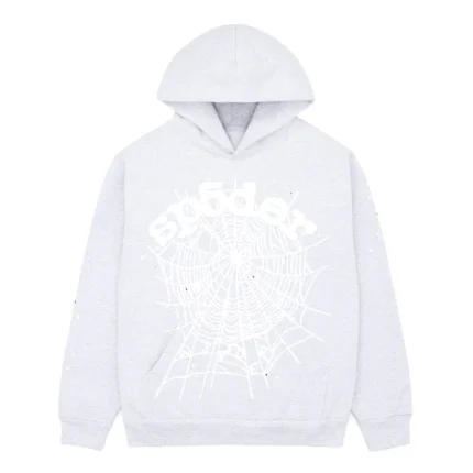 Sp5der Heather Grey Og Web Hoodie