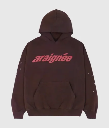 Sp5der Araignee Hoodie ‘Brown’ Sp5der Pink Logo