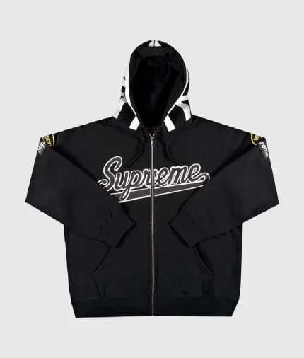 Supreme x Vanson Leathers Sp5der Web Zip Up Hoodie ‘Black’